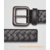 Original Design Hand-woven Leather Belt 35MM with Matte-gunmetal Hardware