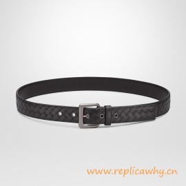 Original Design Hand-woven Leather Belt 35MM with Matte-gunmetal Hardware