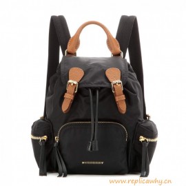 Original Rucksack in Technical Nylon and Leather in Black