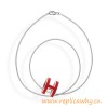 Original Pop H Pendant in Lacquer with Sterling Silver Chain Necklace