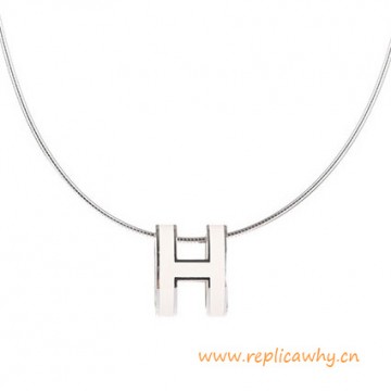 Original Pop H Pendant in Lacquer with Sterling Silver Chain Necklace