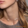 Original Design Micropave with Zirconia Stones Silver Necklace