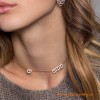 Original Design Micropave with Zirconia Stones Silver Necklace