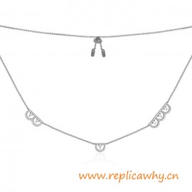 Original Design Micropave with Zirconia Stones Silver Necklace