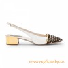 Slingback in Suede with Pearls Low Gold Heel and Glitter 