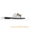 Top Quality Mule Adorned with a Tone Metallic Brand Logo Slipper