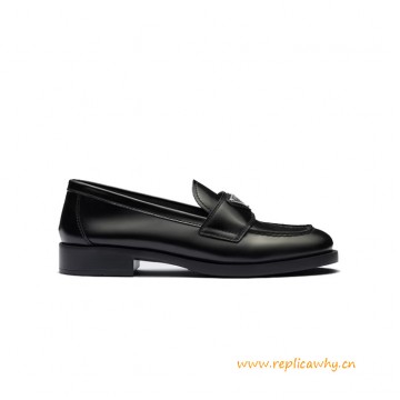 Top Quality Unlined Brushed Leather Loafers Black