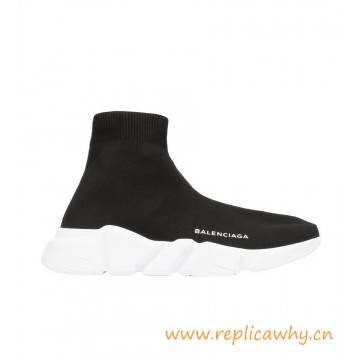 Quality Speed Black Stretch-Knit High-Top Sneakers