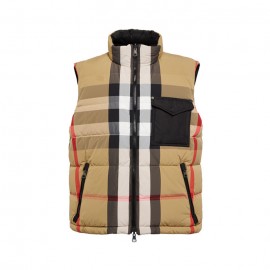 Original Design Reversible Checked Down Vest in Multicoloured