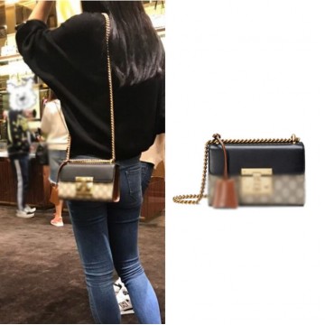 Original Design Padlock Small Shoulder Leather Bag