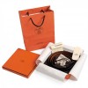 Original Clemence Reversible Brushed H Buckle Belt Orange with Orange Stitching