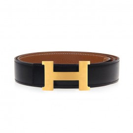 Original Design Reversible Togo Leather Belt with H Buckle