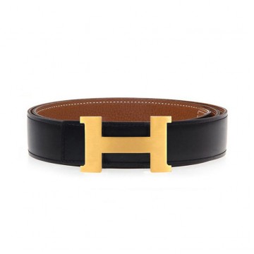 Original Design Reversible Togo Leather Belt with H Buckle