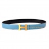 Original Clemence Reversible Belt Sky Blue with H Buckle