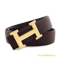 Original Clemence Reversible Belt Coffee with H Buckle