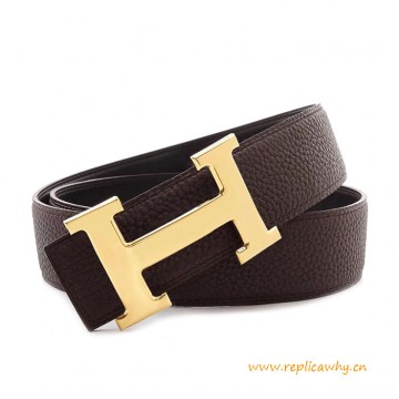 Original Clemence Reversible Belt Coffee with H Buckle