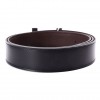 Original Clemence Reversible Coffee Belt Lacquered Black Buckle with Silver Edge