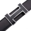 Original Clemence Reversible Coffee Belt Lacquered Black Buckle with Silver Edge