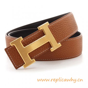 Originele Clemence Omkeerbare Riem Bruin met H Buckle