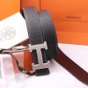 Top Quality Original Calfskin Leather Reversible Belt with H Buckle