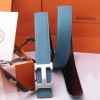 Top Quality Original Calfskin Leather Reversible Belt with H Buckle