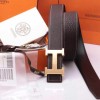 Top Quality Original Calfskin Leather Reversible Belt with H Buckle