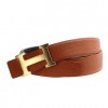 Original Clemence Reversible Belt Orange with Extremely Rare Martele H Buckle