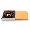 Original Clemence Reversible Belt Orange with Extremely Rare Martele H Buckle