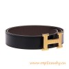 Original Clemence Reversible Belt Coffee with Etched H Buckle