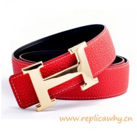 Original Clemence Reversible Belt Sao Red with H Buckle