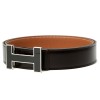 Original Clemence Reversible Belt Lacquered Black Buckle with Silver Edge