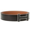 Original Clemence Reversible Belt Lacquered Black Buckle with Silver Edge