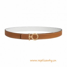 High Quality Reversible Belt Flot Godronne Leather Belt