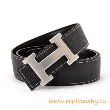 Original Clemence Reversible Belt Charm Black with H Buckle