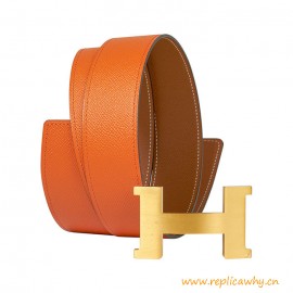 Original Design Reversible Leather H Belt Epsom 42mm