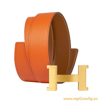 Original Design Reversible Leather H Belt Epsom 42mm