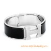 Original Clic Clac H Bracelet with Black Enamel