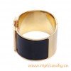 Original Wide Clic-Clac H Bracelet With Charm Black Enamel