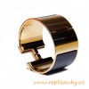 Original Wide Clic-Clac H Bracelet With Charm Black Enamel