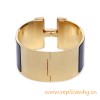 Original Wide Clic-Clac H Bracelet With Charm Black Enamel