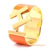 Original Wide Clic-Clac H Bracelet With Orange Enamel