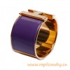 Original Wide Clic-Clac H Bracelet With Purple Enamel