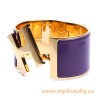 Original Wide Clic-Clac H Bracelet With Purple Enamel