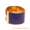 Original Wide Clic-Clac H Bracelet With Purple Enamel