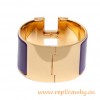 Original Wide Clic-Clac H Bracelet With Purple Enamel