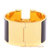 Original Click Clack Max Wide H Bracelet with Black Enamel