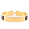 Original H Narrow Bracelet Gold Plated with Black Enamel