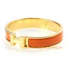 Original H Narrow Bracelet Gold Plated with Orange Enamel