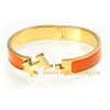 Original H Narrow Bracelet Gold Plated with Orange Enamel