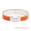 Original H Narrow Bracelet Sterling Silver with Orange Enamel